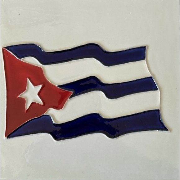 Jaco Other - Cuba Cuban Flag Decorative Ceramic Wall Art Tile 8x8